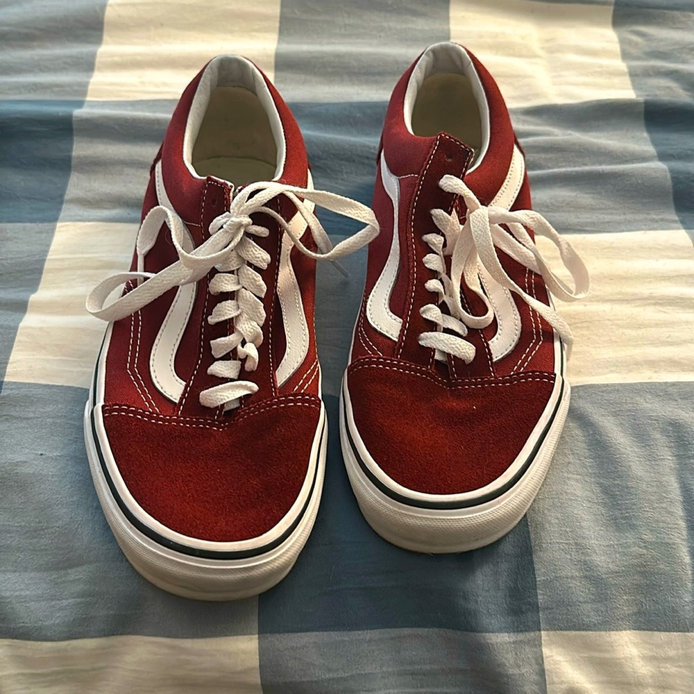 Burgundy old skools